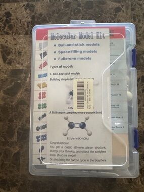 Molecular Model Kit - Clear Case with Assorted Colored Pieces